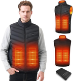 Mincoo Heated vest for men and women with 10000mAh battery, 5 heating zones, 3-stage temperature control, dual control, warm vest for winter activities