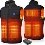 Unzipp Heated vest for men and women: Winter warm heated jacket vest with 5V 10000 mAh battery, 3 adjustable temperatures, machine washable for outdoor activities