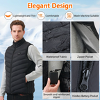 Mincoo Heated vest for men and women with 10000mAh battery, 5 heating zones, 3-stage temperature control, dual control, warm vest for winter activities